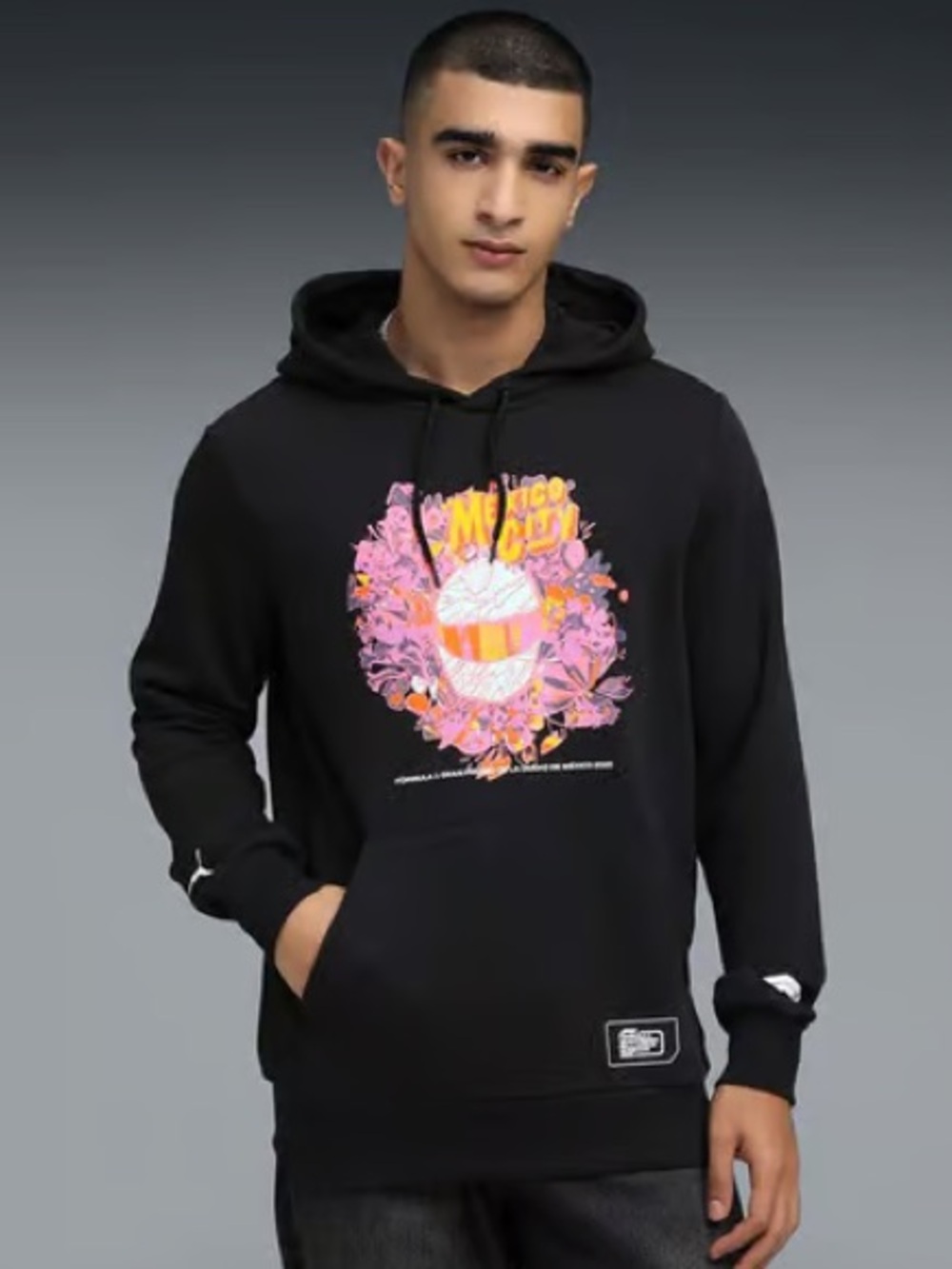 PUMA Formula 1 Graphic Hoodie celebrating the Mexico City Grand Prix in black